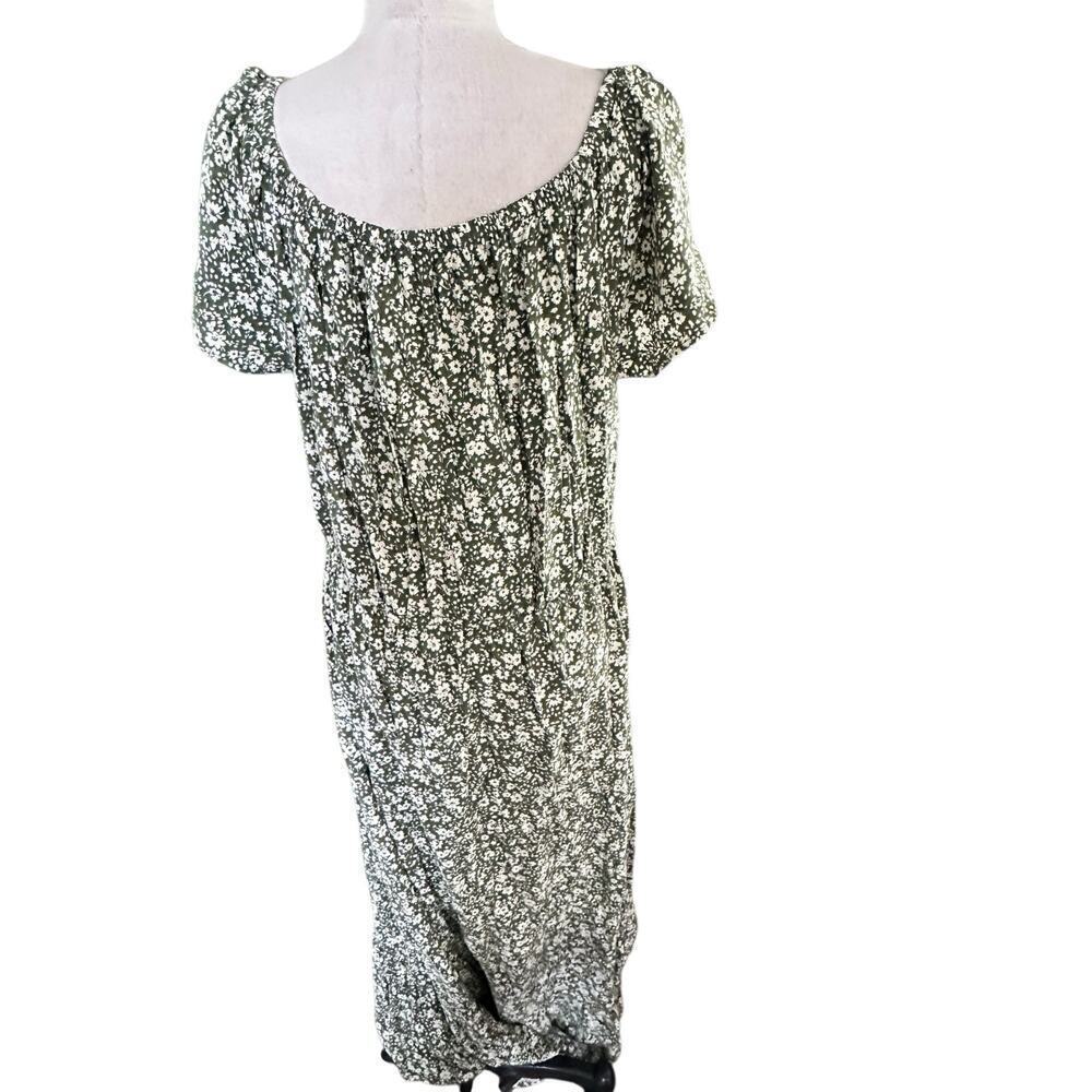Indigo Rose Women's Green Floral Print Short Sleeves Maxi Dress Size 3X - Picture 3 of 7